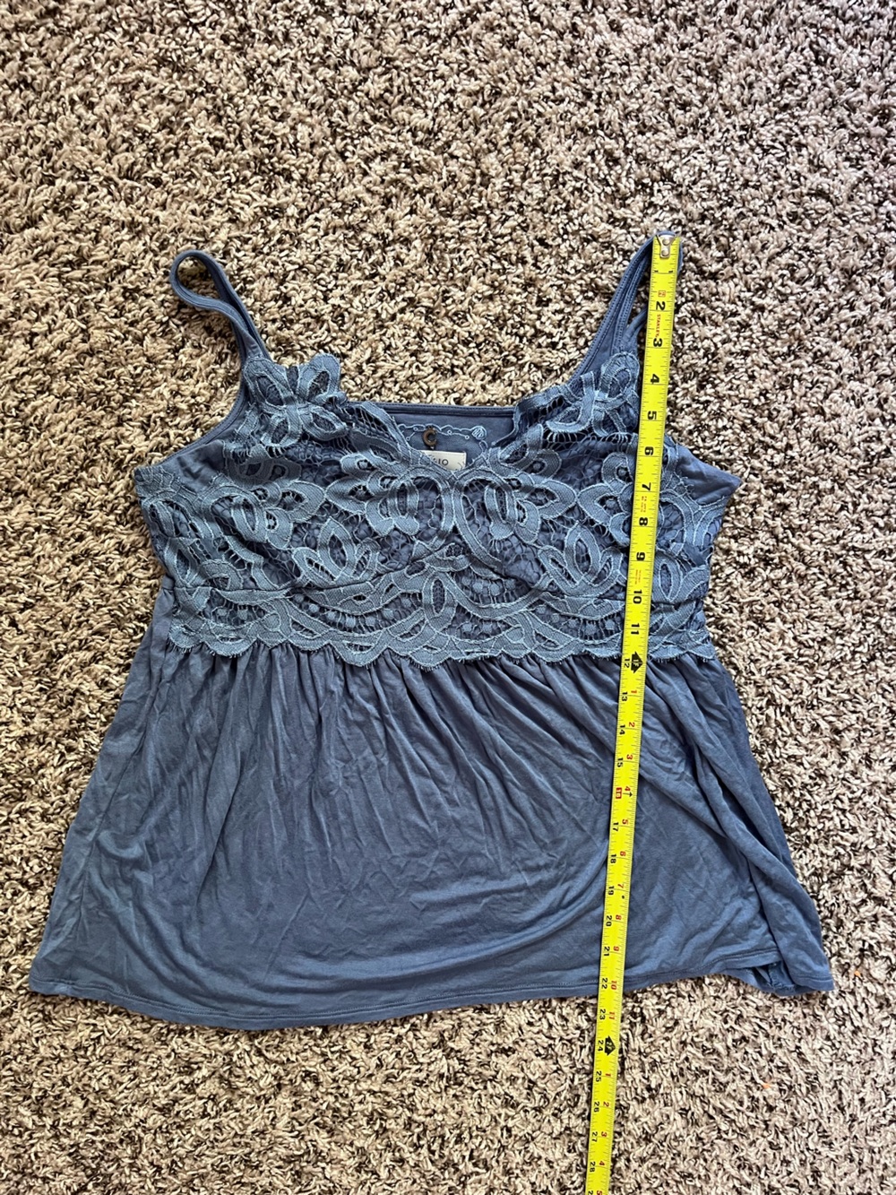 Cupio Blue Lace Empire Waist Babydoll Cami Tank Top Medium - Picture 4 of 6